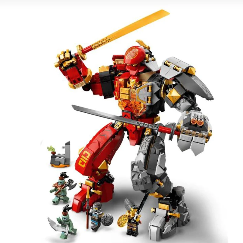 

New Ninja Series Brick Fire Stone Mech Compatible with Ninjago 71720 Building Blocks Toys for Children Birthday Christmas Gift