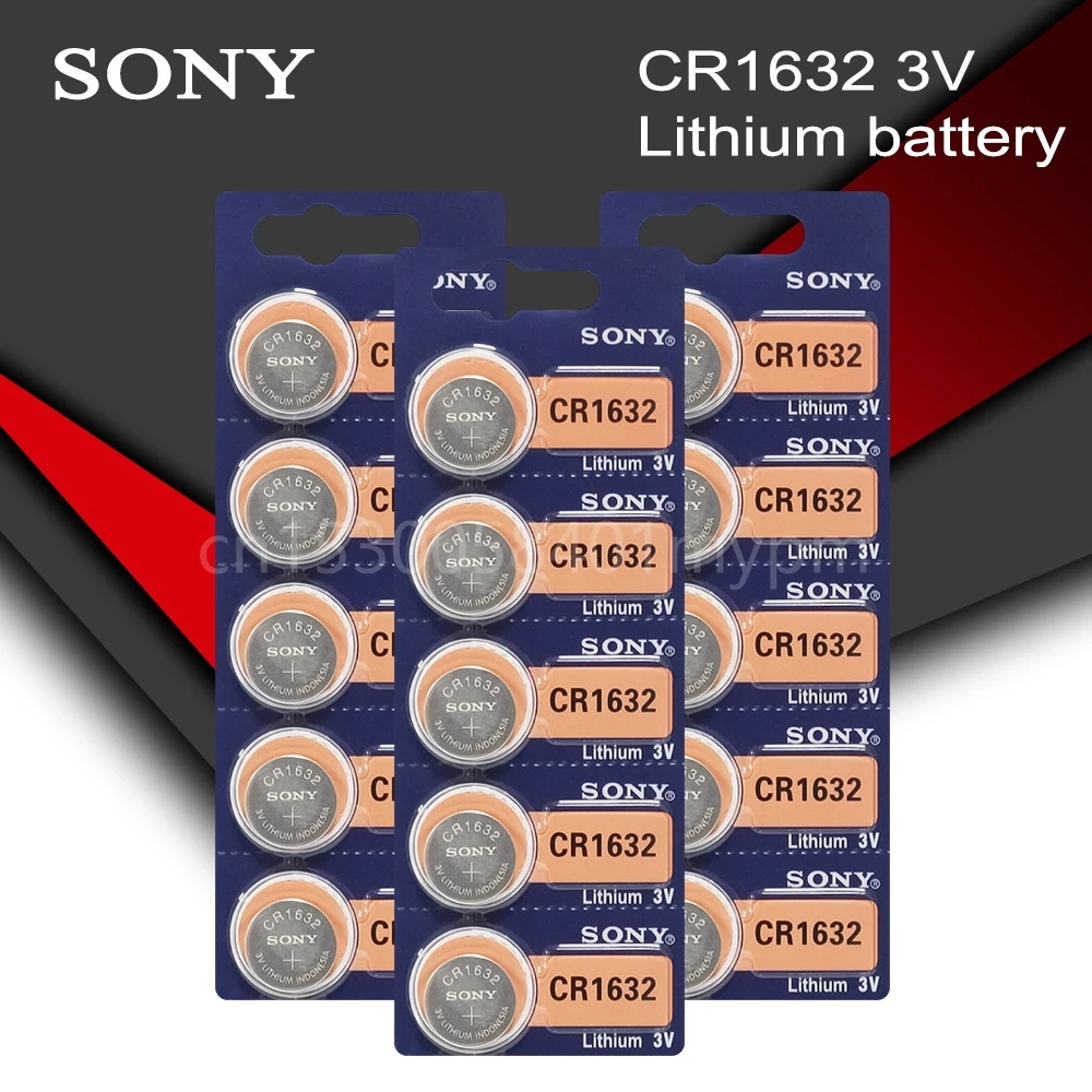 

Оригинальный литиевый аккумулятор Sony 100% CR1632 кнопочный элемент для часов автомобильный пульт дистанционного управления Cr 1632 ECR1632 GPCR1632 3 в