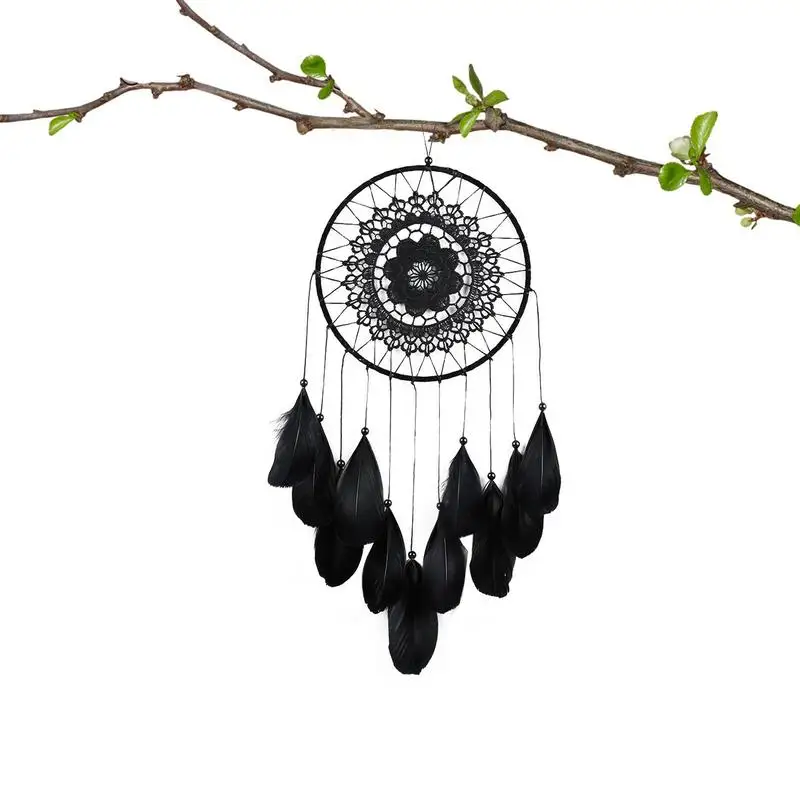 

Indian Style Dream Catcher Pendant Black And White Feather Pendant Creative Decoration Pendant Dream Catcher Wall Pendant Gift