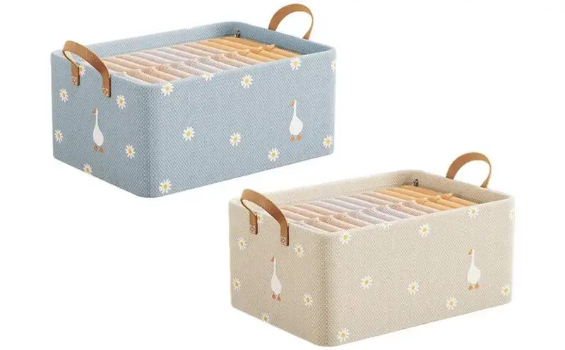 

Collapsible Laundry Hamper Dirty Clothes Storage Bag Cute Duck Pattern Fabric Baskets With Handles And Steel Frame Organizar