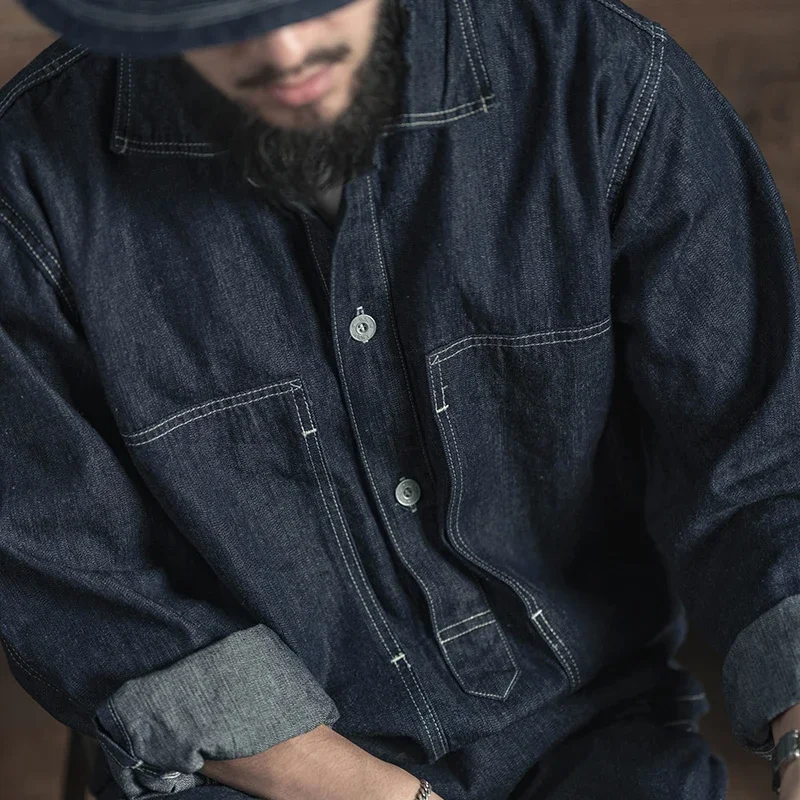 Прочный Бронсон 1935 армия CCC усталость джемпер Мужская джинсовая верхняя рубашка