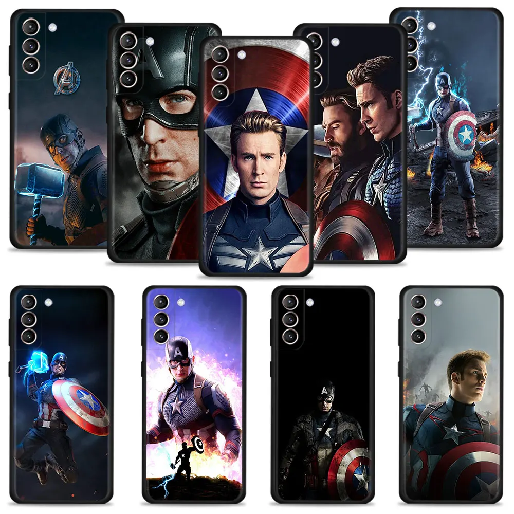 

Shell For Samsung Galaxy S22 S21 S20 Ultra FE S10 S9 S8 Plus Note 20Ultra 10 Plus Cover Case Marvel Captain America Steve Rogers