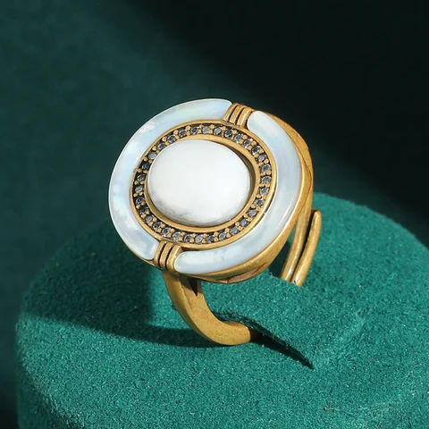 Винтажное кольцо LOVE GREEN LIVE GREEN с белой бирюзой