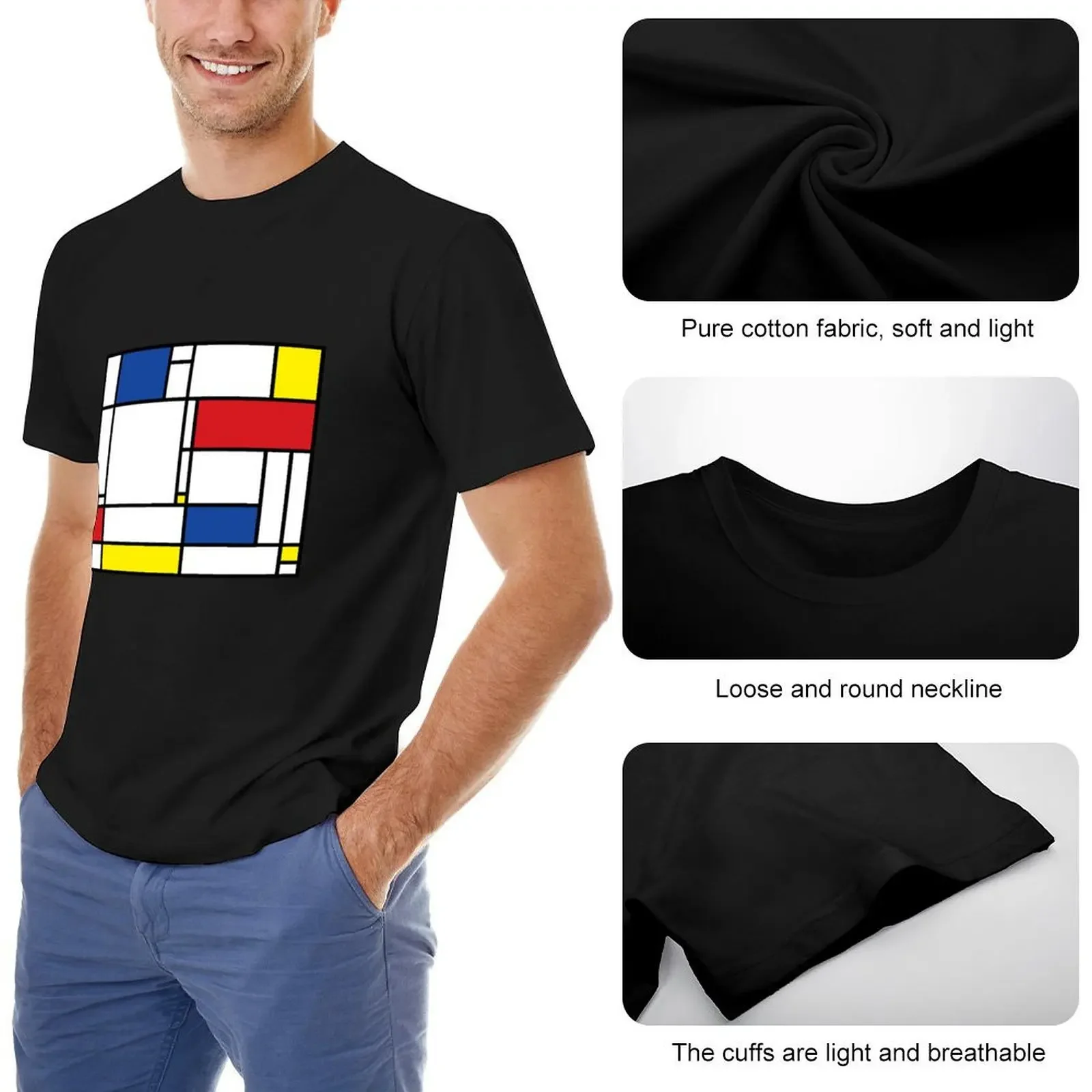 Mondrian Minimalist De Stijl Modern Art I.I ? Футболка Fatfatin одежда в стиле хиппи заготовки мужские