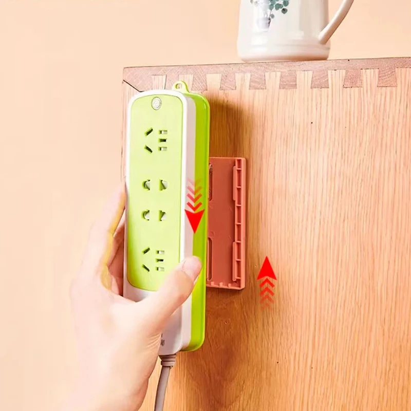 

Self-adhesive Wall Hook Socket Storage Holder Cable Organizer Power Strip Holder Fixator Plug-in Removable Fixer Desk Organizers