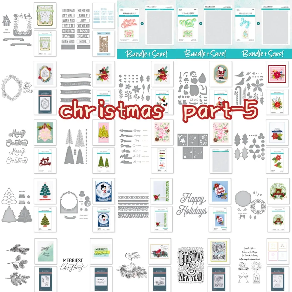 Part-5 Рождественский трафарет для резки горячая фольга украшение скрапбукинга