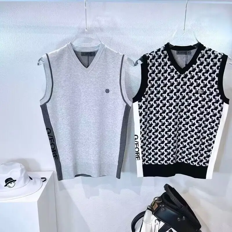 Autumn/winter 2022 golf wear men's vest waistcoat versatile leisure jacket sleeveless fashion vest plus heavy knit