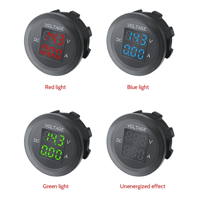 Автомобильный светодиодный цифровой вольтметр постоянного тока 12 В/24 В двойной