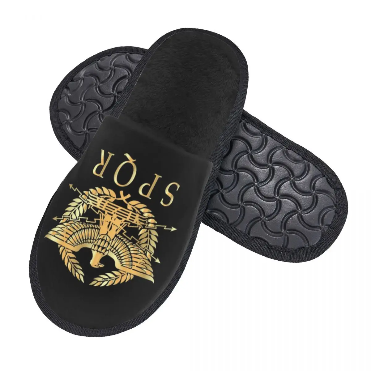 Винтажные золотые тапочки из пены с эффектом памяти и эмблемой римской империи