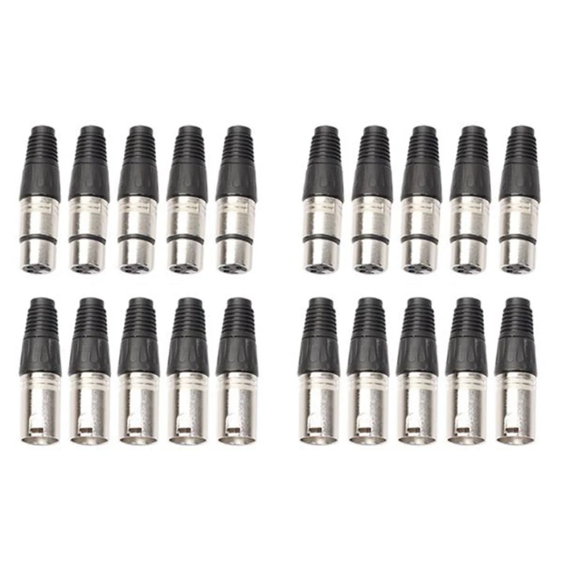 

HOT-20 Pairs XLR 3Pin Female MIC Jack Plug Audio Microphone Cable Connector Adapter