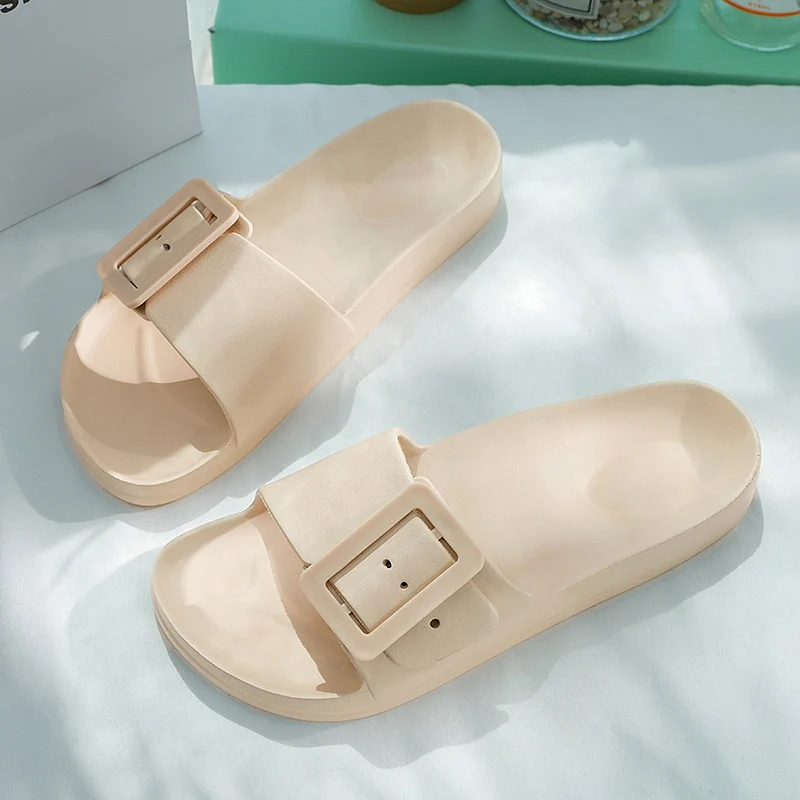 Summer Women Slippers Indoor Bath Thick Platform Home Beach Soft Sole Sandals Leisure  Bathroom Anti-slip Zapatillas Chaussons