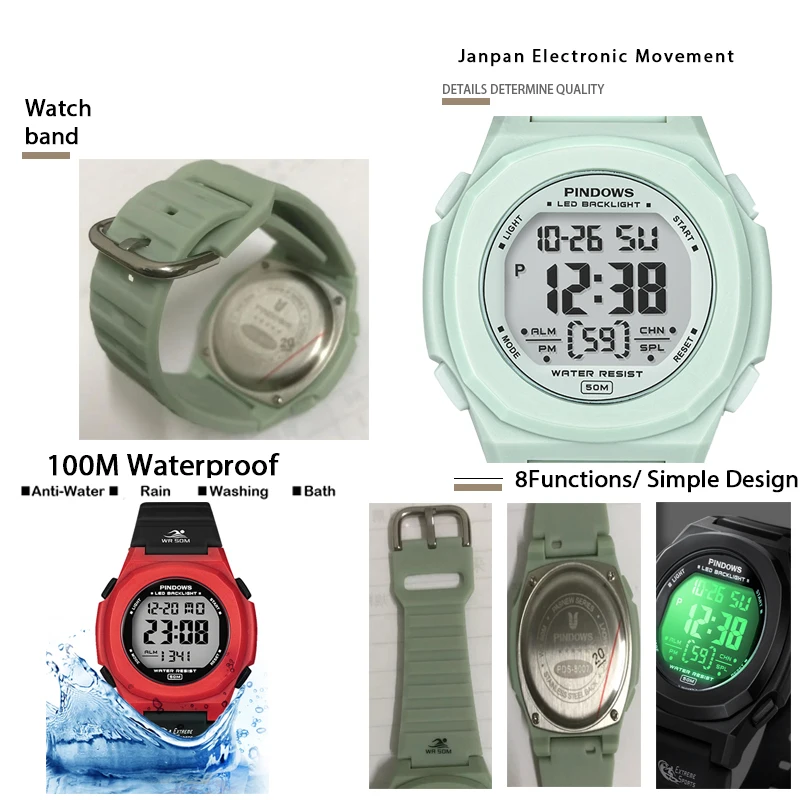 Fashion Waterproof Digital Watch Women Original Alarm Electronic Sport Wristwatch Men Luminous Hand Clock Lady Outdoor Exercise enlarge