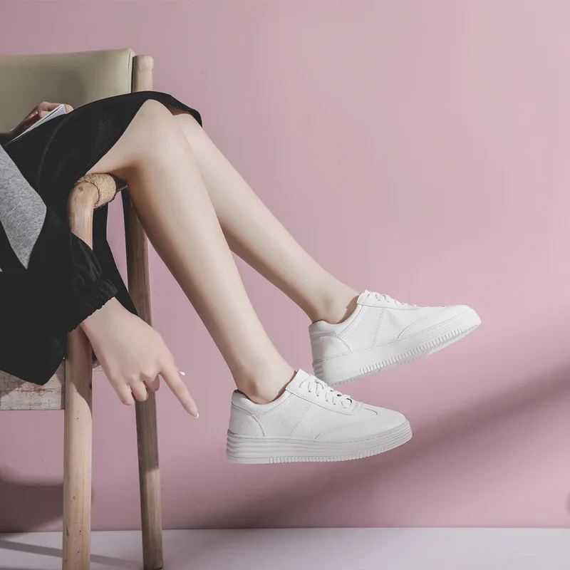 41 42 43 Plus Big Over Large Size Fashion White Shoes Lace-up Women's Shoes Breathable Versatile Casual Shoes