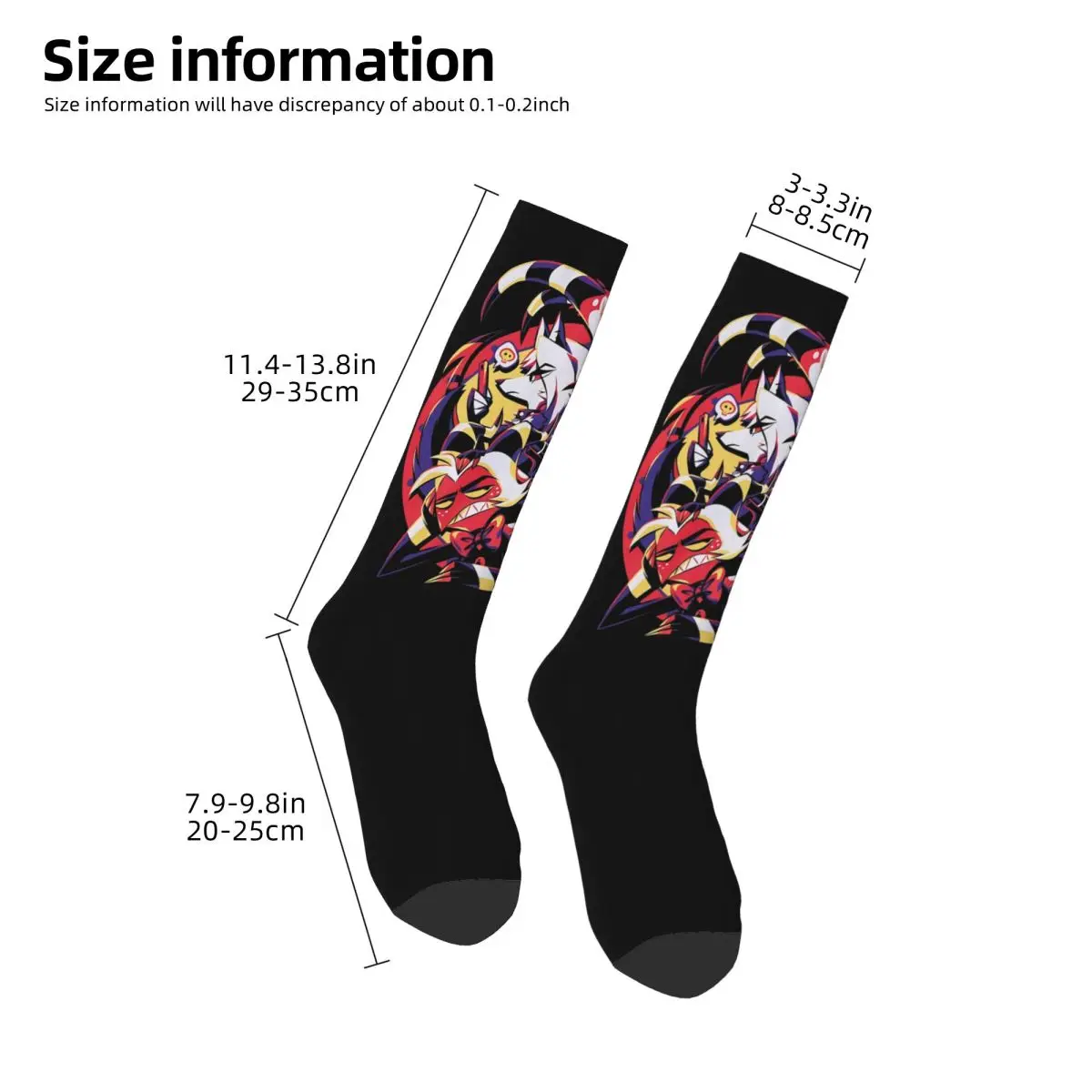 Носки Helluva Boss Loona супер мягкие чулки в стиле Харадзюку всесезонные длинные носки