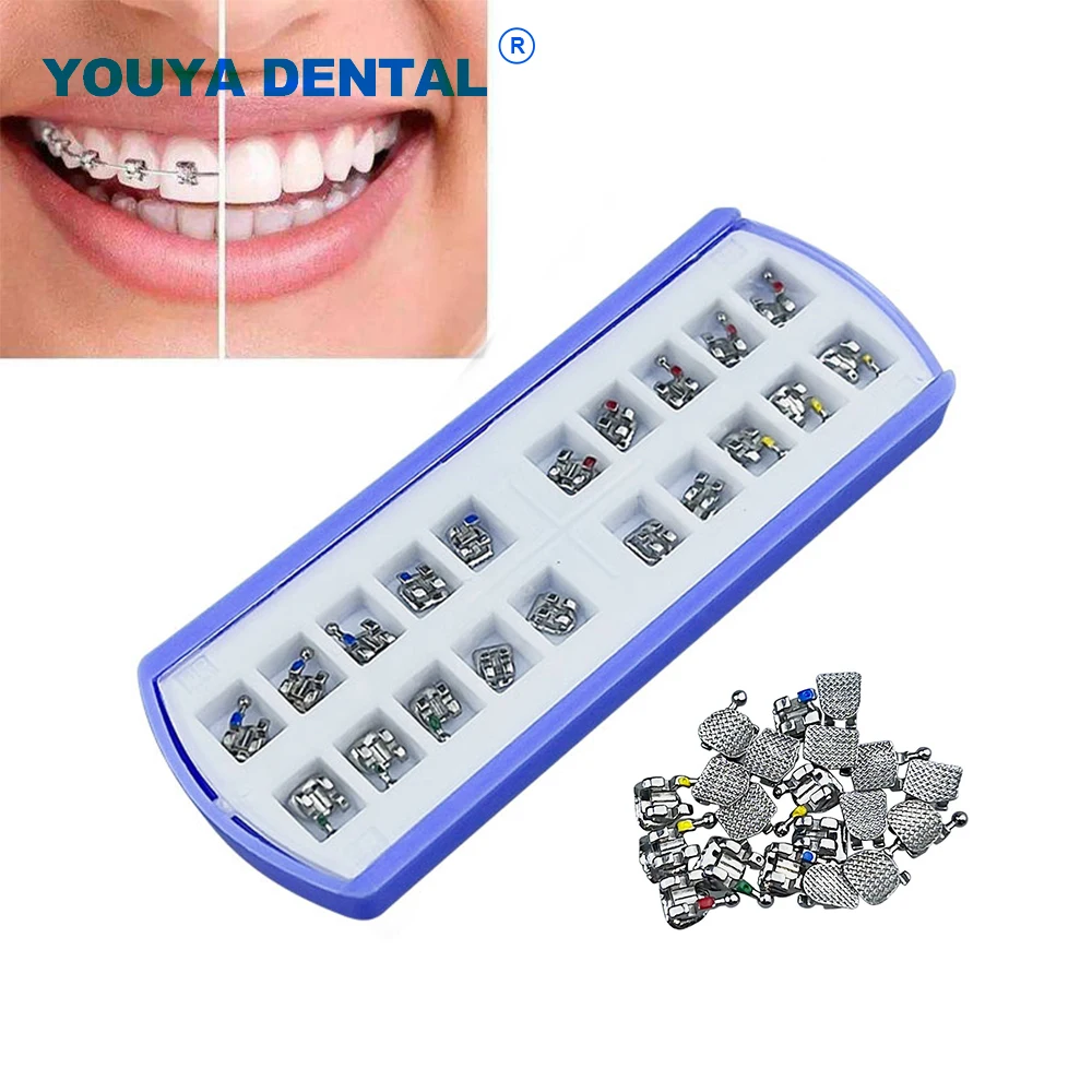 

Dental Brackets Teeth Metal Braces Roth Slot 022 With 345 Hooks Bracket Roth Dentist Materials Dentistry 20pcs/box