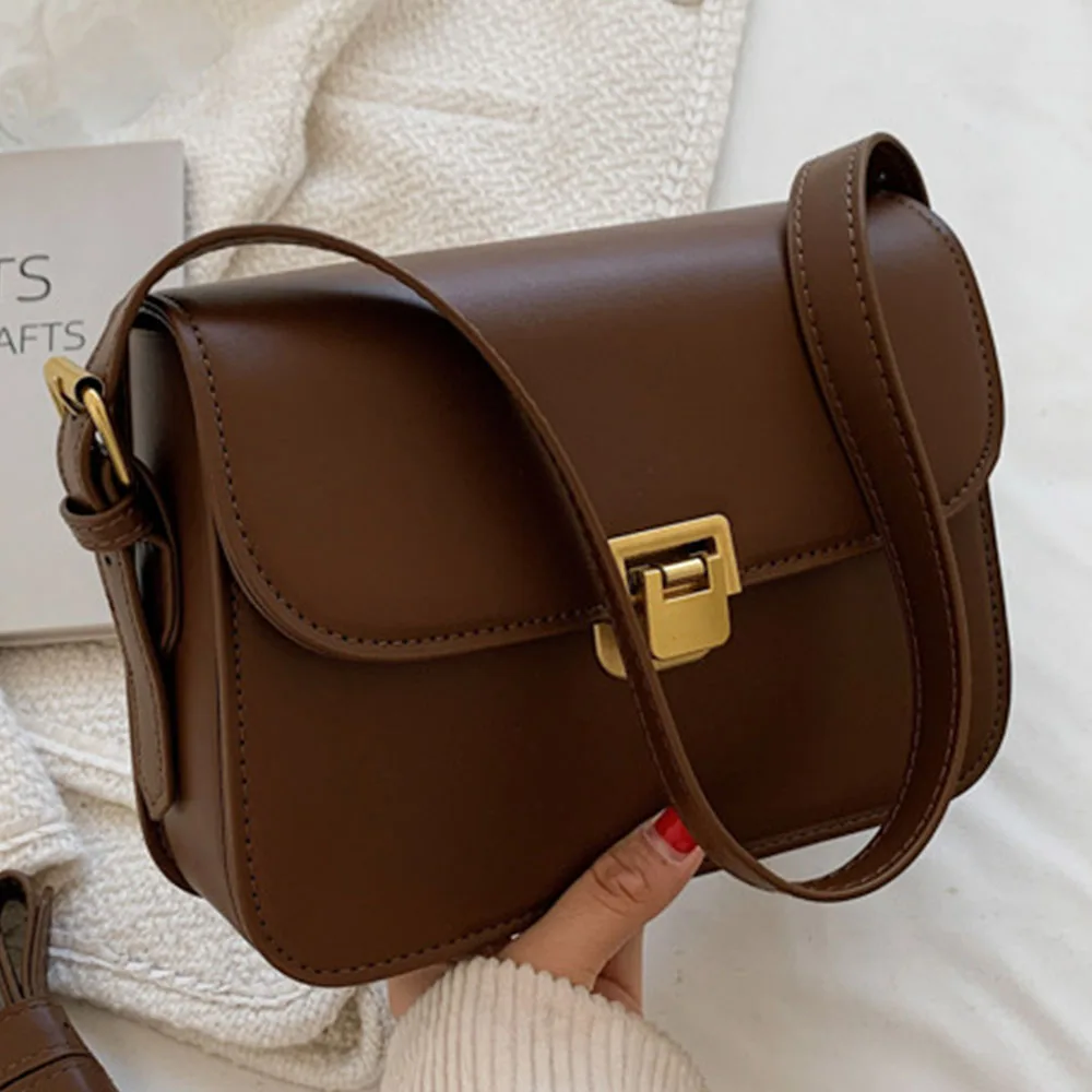 

Vintage Women Leather Bags High Quality Shoulder Bags 2022 New Designer Handbags and Purses Luxury Ladies Small Square Bags