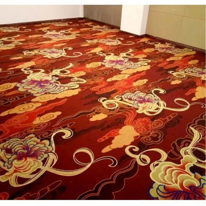 

KTVHotel Private Room Full of Soundproof Non-Slip Flame Retardant Loop Velvet Jacquard Carpet Hotel Engineering