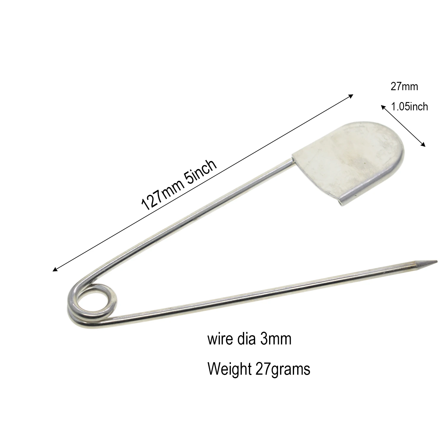 Очень большая длинная 5-дюймовая булавка из нержавеющей стали 304 для стирки