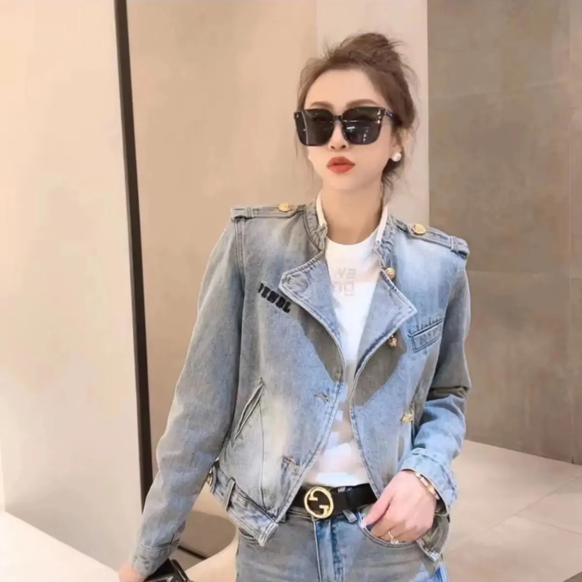

Women's Vintage Light Korean Slim Denim Jacket, Streetwear Tops, Casual Jackets, Spring and Autumn Outwear, New Fashion, 2023
