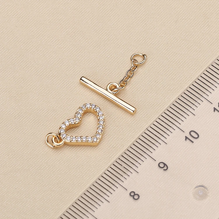 DIY Accessories Thick Plated 8K Gold Button Pearl Necklace Bracelet Buckle Jewelry Jade Handmade Material Love Ot