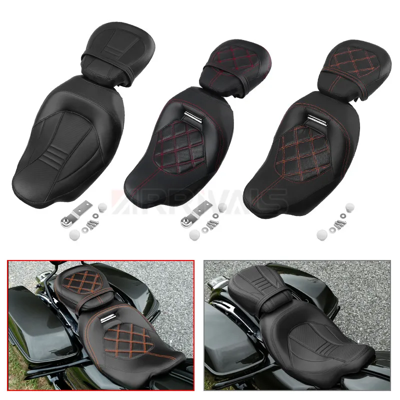 

Motorcycle Front Driver Rear Passenger Two-Up Seat For Harley Touring CVO Street Glide Road King Special Classic 2009-2023