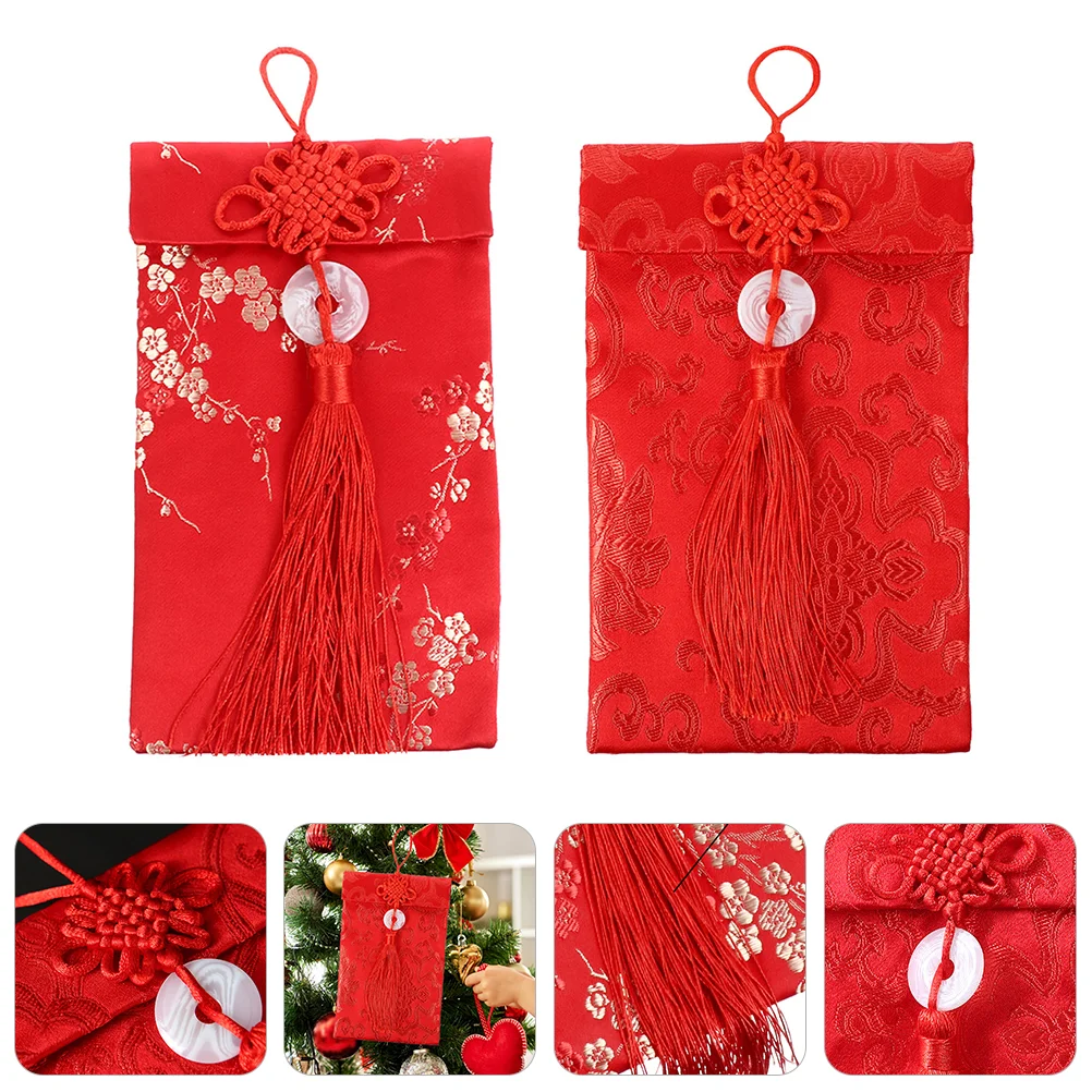 

2pcs Money Pouch Durable Prime Chic Party Supply Red Envelopes Red Packets for New Year
