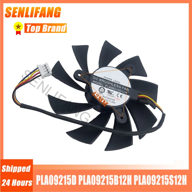 Хорошо протестированный охлаждающий вентилятор 09215d PLA09215B12H PLA09215S12H 12H DC12V 0,55a 87 мм 4 провода для HD7870 E6 2G Club HD7800