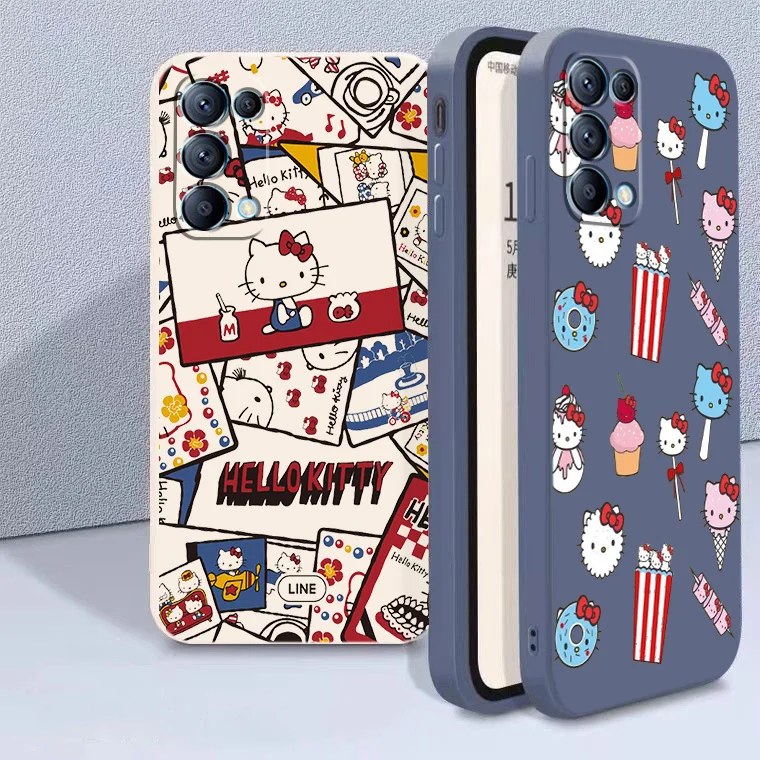 

Hello Kitty Love Card For OPPO Find 7 Z 6 X5 X3 X2 Neo Pro Lite SE 4G 5G Liquid Rope Shock Resistant Phone Case