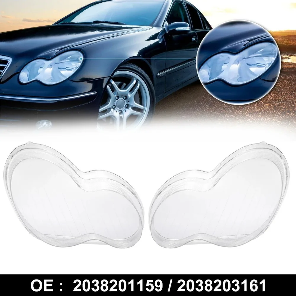 Фото Для Mercedes Benz C-Class W203 2001 2002 2003 2004 2005 2006 2007 левая и правая передняя фара автомобиля, крышка объектива фары №1