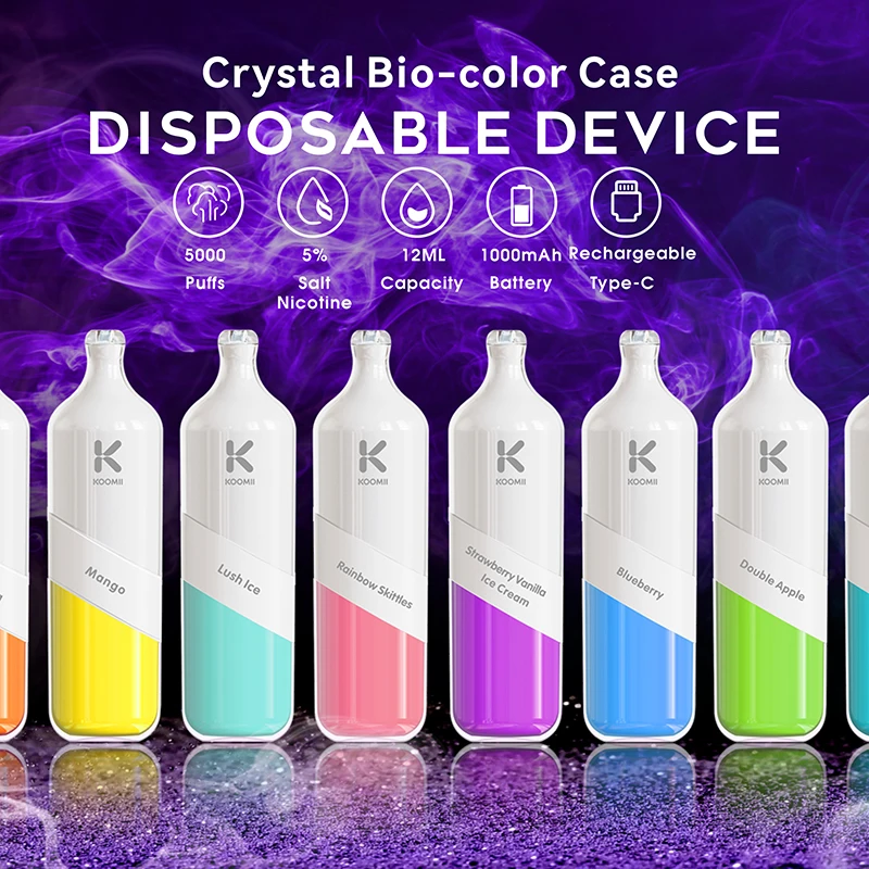 

5000Puffs Disposable Electronic Cigarette 12ml Vape Pen Kits USB Charging 1000mAh Battery Electronic Cigarette Original Vape Pen