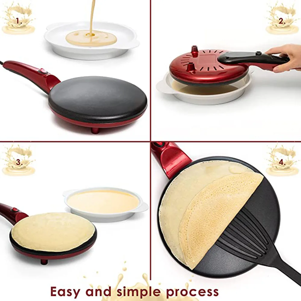 220V Pancake Pan With Non-stick Ceramic Coating. Frying pan for pancakes. 600W Electric Crepe Maker Pizza Pancake Machine images - 6