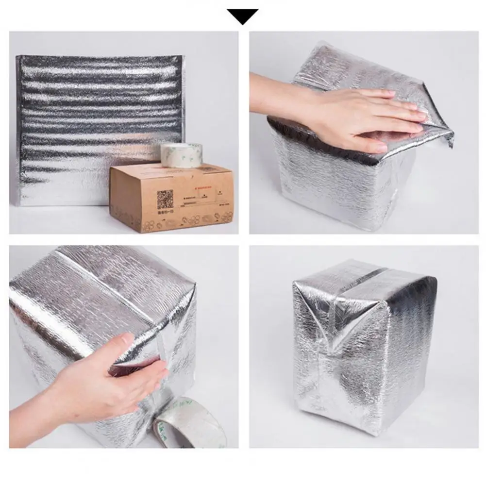

10Pcs Useful Aluminum Foil Eco-friendly Folding Food Thermal Bag for Fridge Thermal Snack Pouch Lunch Cooler Bag