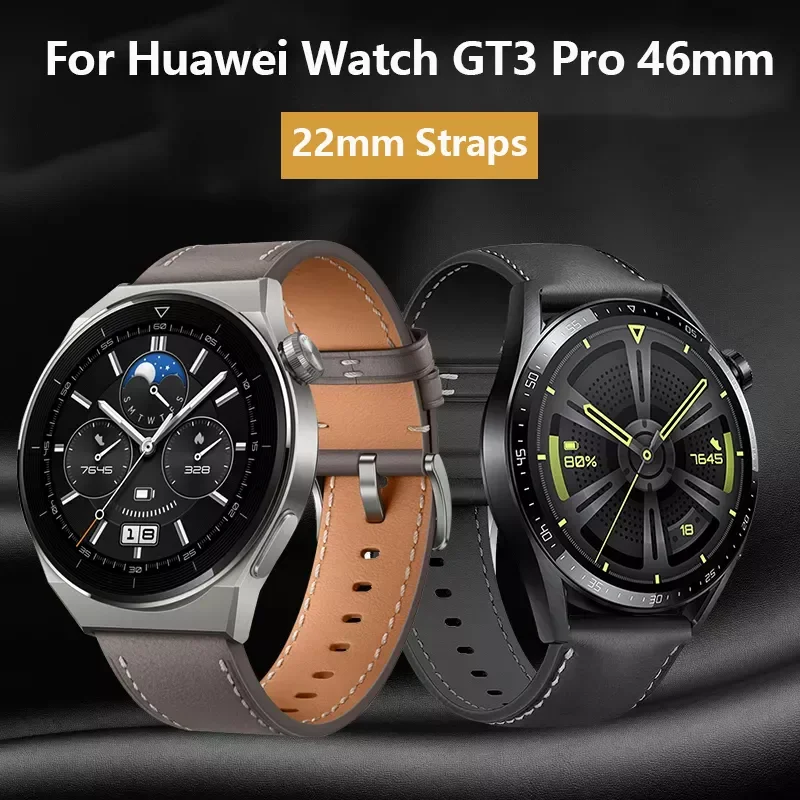 

NEW2023 Light Luxury Genuine Leather Watchband Watch GT 3 GT 2 46mm 3 Pro 2e Wristband GT3 GT2 Pro Strap Runner 46mm Bracelet