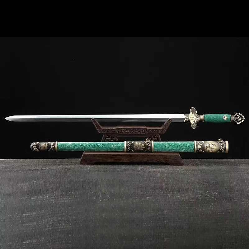 

Chinese Swords which is made of Hand folded Steel a and is installed as a Shark skin scabbard fitting cosplay
