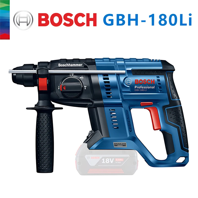 BOSCH GBH 180-LI Brushless Cordless Rotary Hammer Bare Metal 18V Multifunctional Lithium Percussion Electric Drill Power Tools