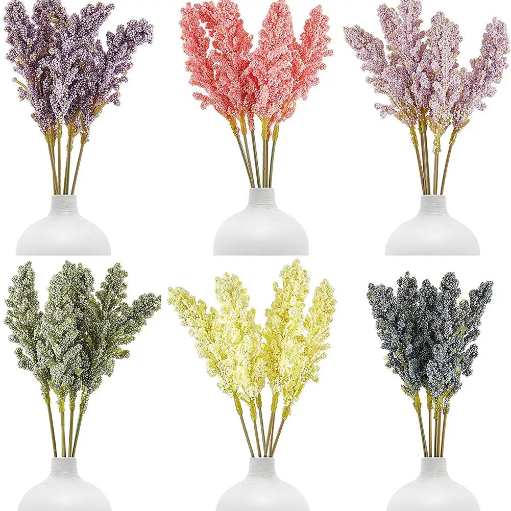 

6pcs Artifical Pastoral Decoration Wedding Household Ornaments Photography Props Simulated Ear Of Wheat Decoration