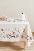pastoral light luxury ins hand painted tablecloth nordic flower plant waterproof oil proof tablecloth