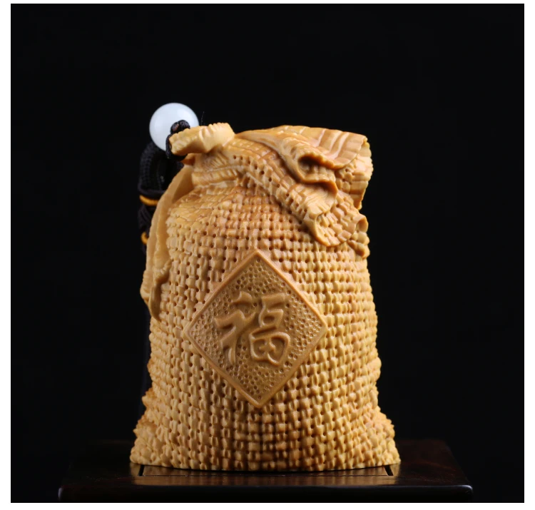 Самшит 5 см 6 Lucky Bag скульптура деревянное благословение фэн-шуй кулон Gunny