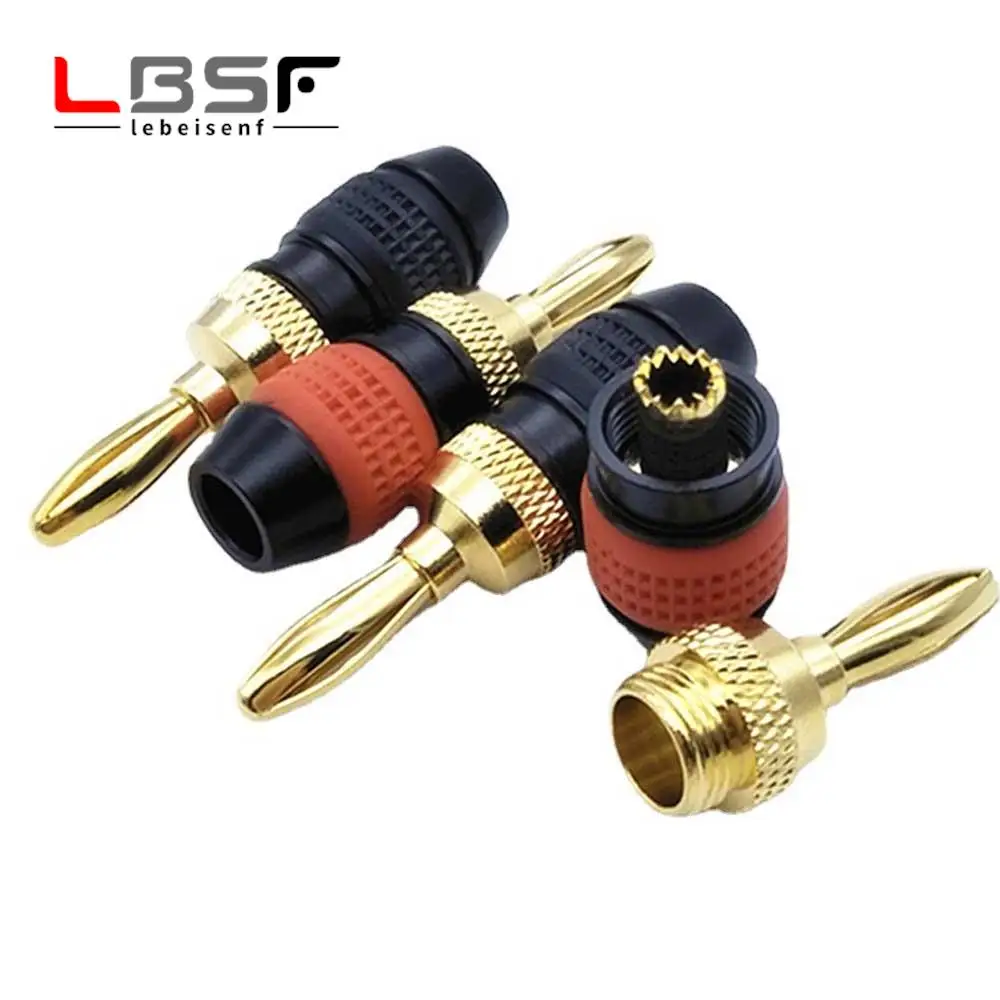 

4 шт./2 пары, позолоченные штекеры 4 мм