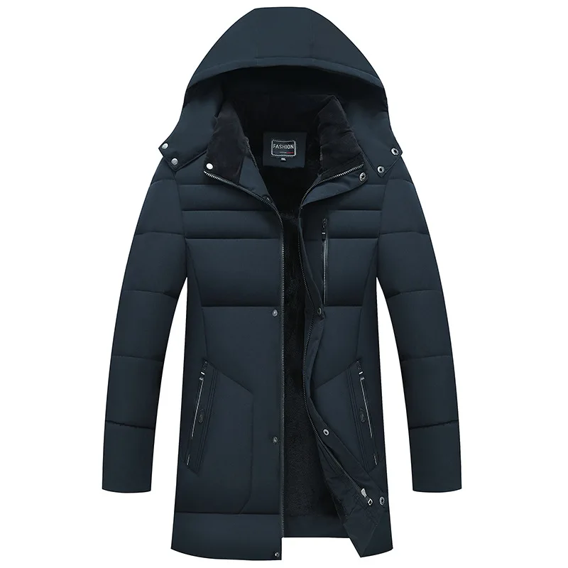 2022 Winter New Men's Hooded Mid-length Down Padded Jacket Casual Padded Jacket for Men