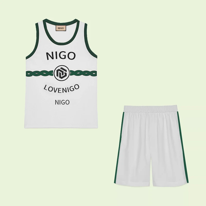 

Детский хлопковый костюм NIGO из Джерси, повседневная майка, шорты # nigo3дка