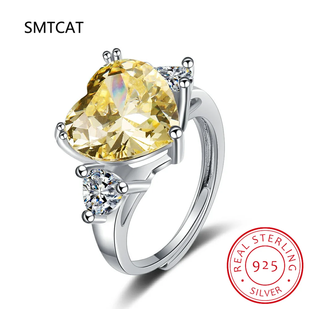 100% стерлингового серебра 925 пробы цвет D 4-каратные кольца с муассанитом в форме