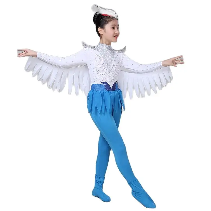 

2023 Blue Bird Costume For Kids Girls Stage Performance Festival Dance Clothes Cute Animal Clothing Carnival Halloween Cosplay