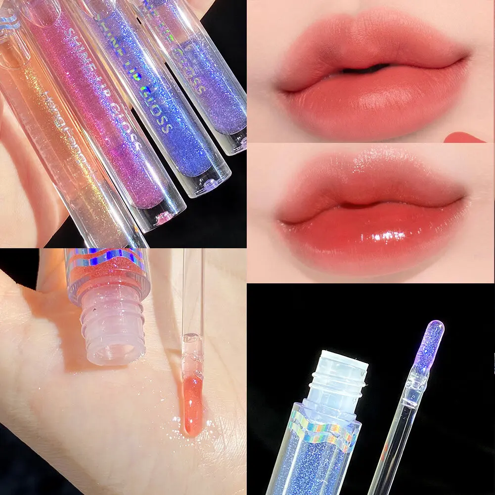 

GECOMO Lip Gloss Lip Glaze Natural High Gloss Lipstick Long Lasting Moisturizing Nourishing Lipgloss Reduce Lips Lines Plumpin