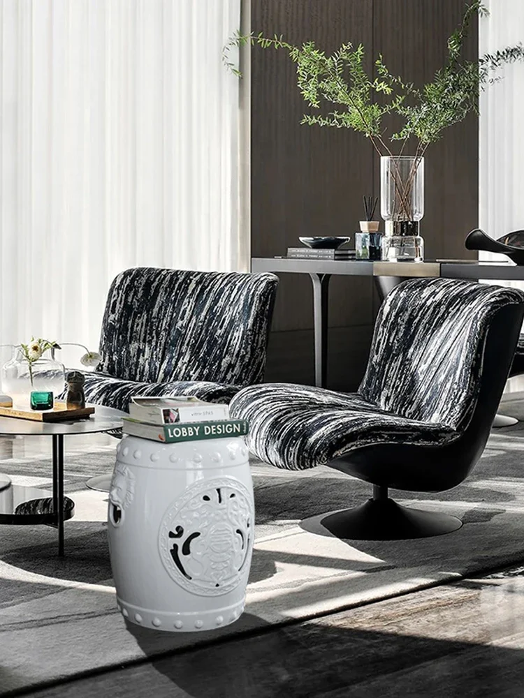 Новый китайский керамический барабанный стул Daxiang Lotus белый крутой для