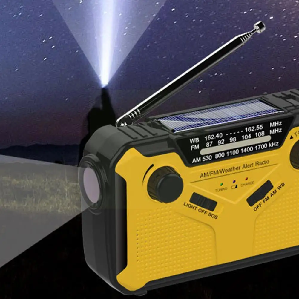 

Портативное аварийное погодное радио на солнечной батарее, 2500 мАч, Am/fm/noaa с фонариком, лампа для чтения, внешний аккумулятор для телефона O7u1