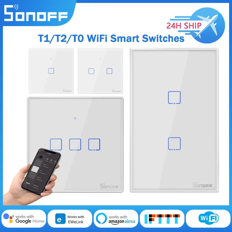 Умные Настенные переключатели SONOFF T1/T2/T0 с поддержкой Wi-Fi | Строительство и ремонт