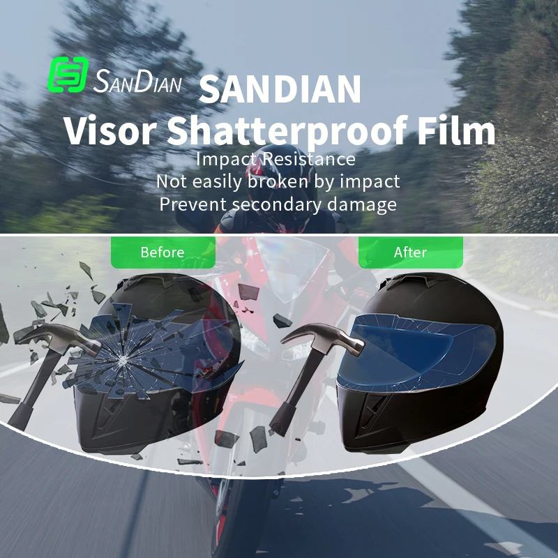 

Шлем SANDIAN с защитой от царапин и бликов, защитная пленка для мотоциклов, ударопрочная пленка из ТПУ