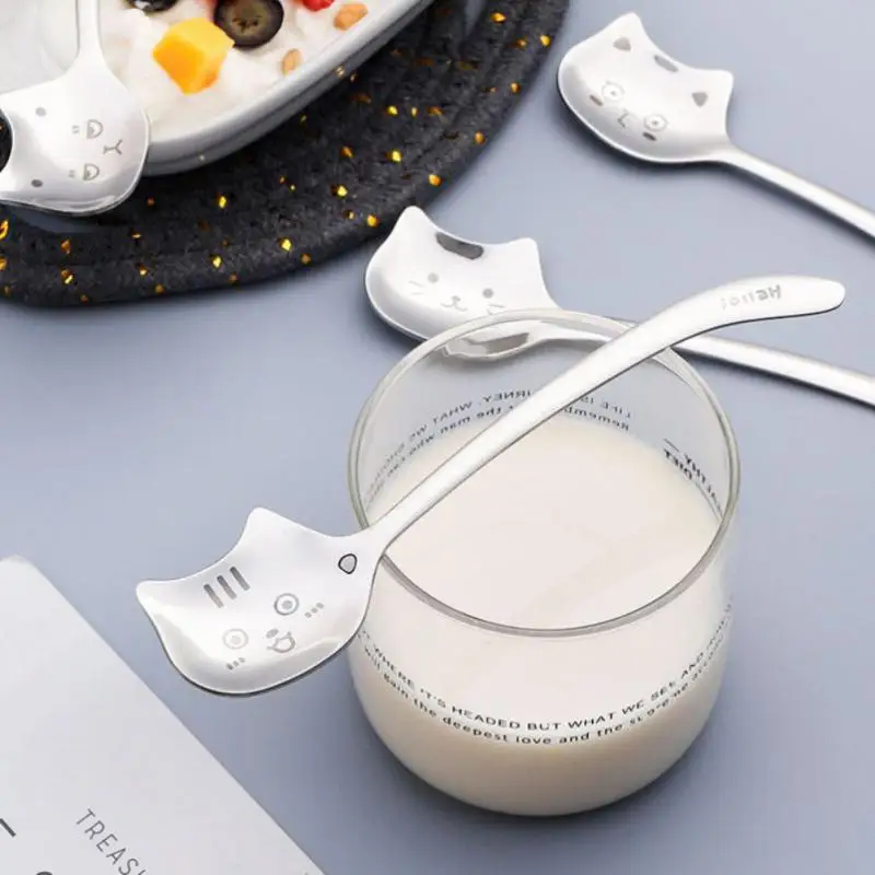 

1PCS Coffee Spoon Kitchen Cutlery Stainless Steel Long Handle Ice Cream Spoon Scoop Creative Spoon Tea-spoon Fashion Tableware