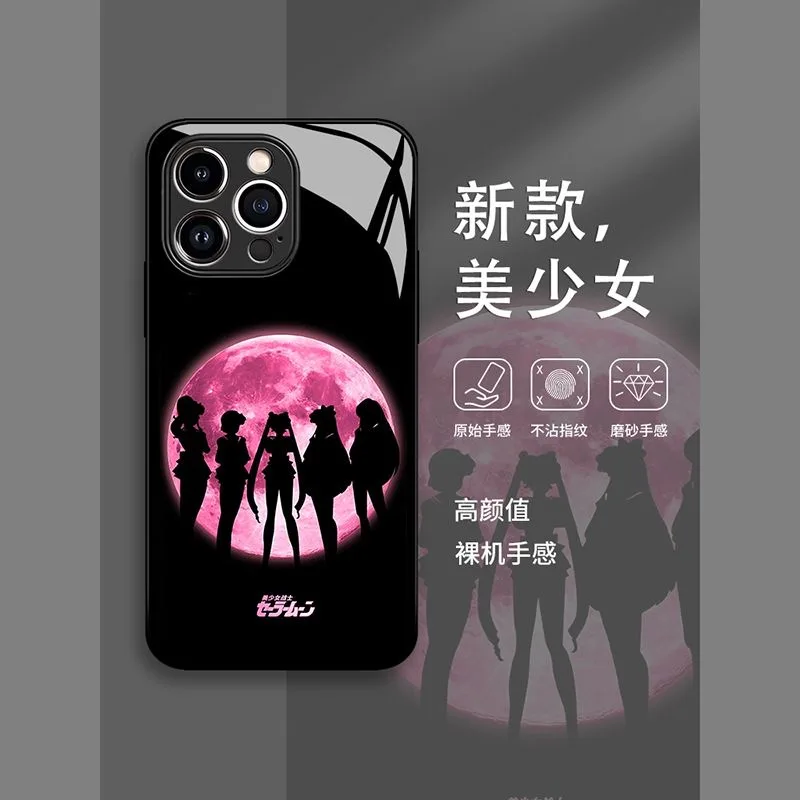 Advanced S-Sailors M-Moons Phone Case For Samsung Galaxy S25 S24 S23 S22 Note20 Ultra Plus 54 4G 5G Glass Soft Silicone Back